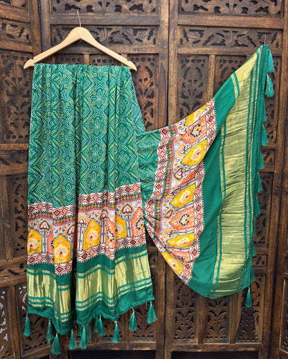 Lightweight Gaji Silk Dupatta with Tassels – Festive Wear