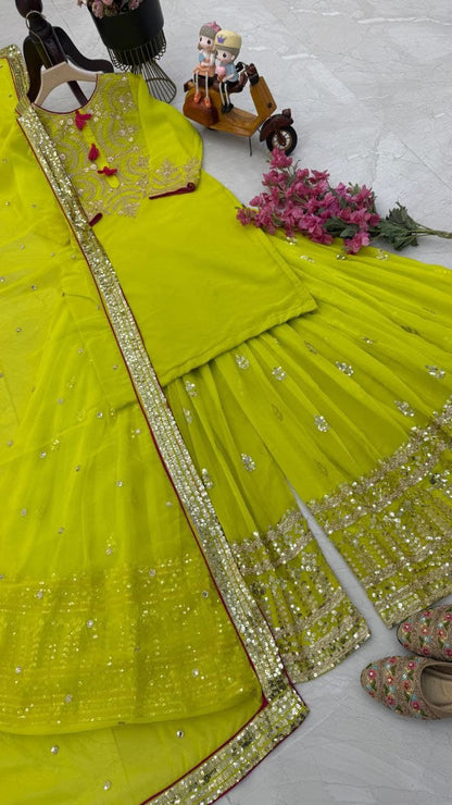 Designer Palazzo Suit for Women – Sequin Embroidered Fox Georgette | Festive Collection