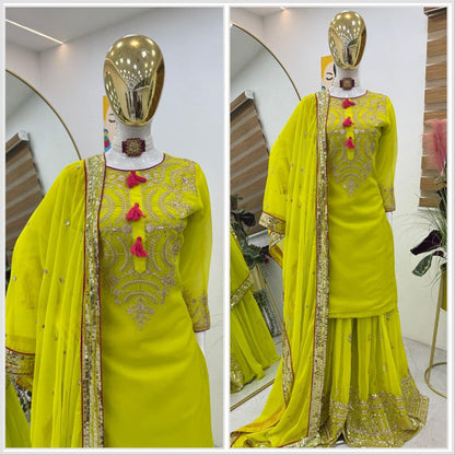 Designer Palazzo Suit for Women – Sequin Embroidered Fox Georgette | Festive Collection